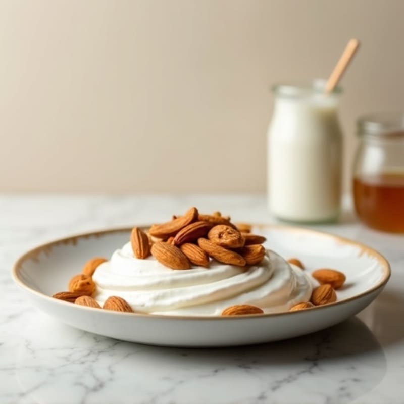 Silky Greek Yogurt Protein Pudding with Almonds