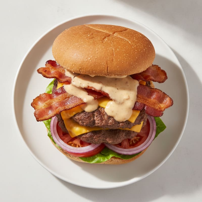 Double Bacon Cheeseburger with Secret Sauce