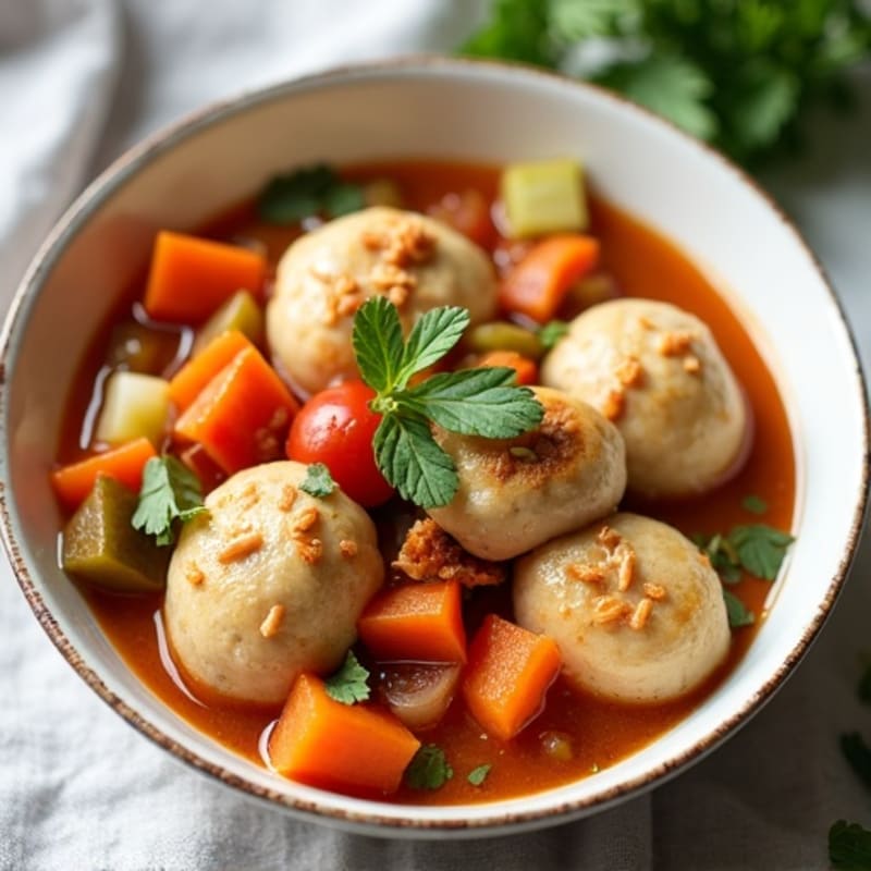 Hearty Chicken and Vegetable Stew with Fluffy Whole Wheat Dumplings
