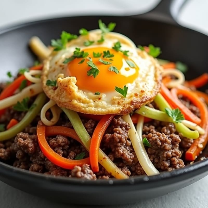 Savory Ground Beef Egg Roll Skillet