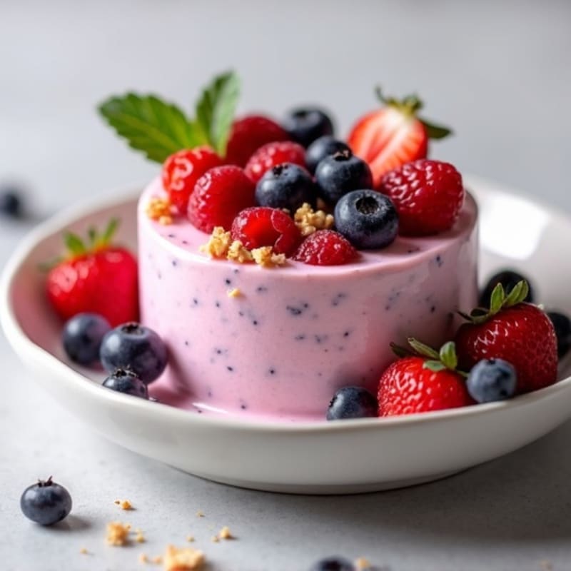 Silky Greek Yogurt Protein Mousse with Mixed Berries