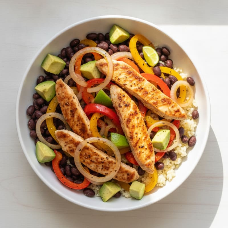 Chicken Fajita Bowl with Black Beans
