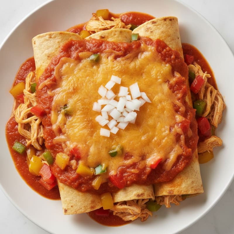 Chicken Enchiladas with Red Sauce