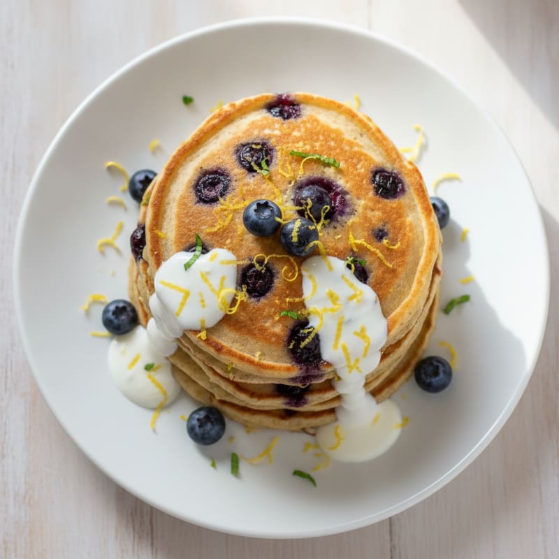 Blueberry Ricotta Pancakes with Lemon Zest