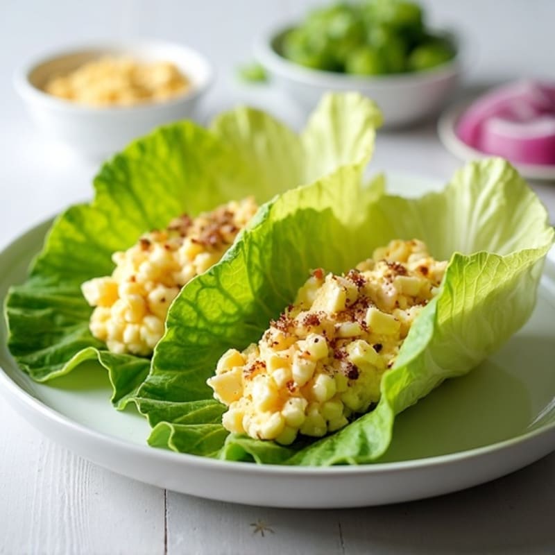 Creamy Greek Yogurt Egg Salad Lettuce Wraps