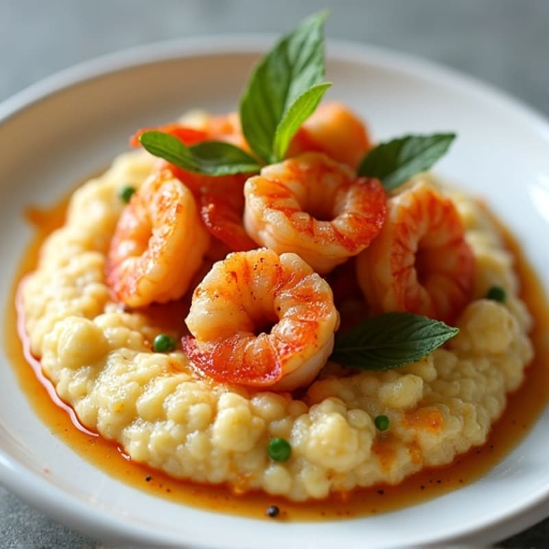 Spicy Cajun Shrimp with Creamy Cauliflower Grits