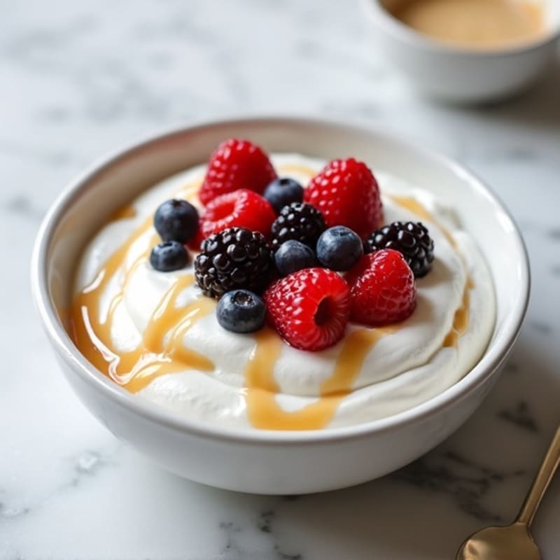 Silky Greek Yogurt Protein Mousse with Mixed Berries