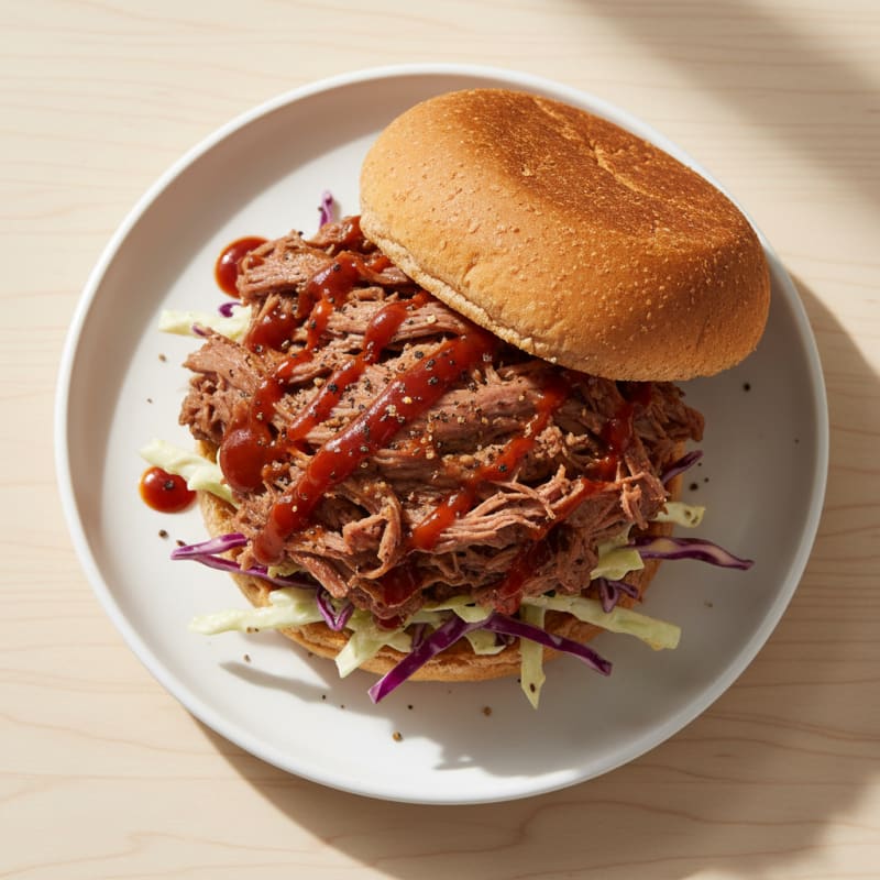 Smoky BBQ Brisket Sandwich with Creamy Slaw