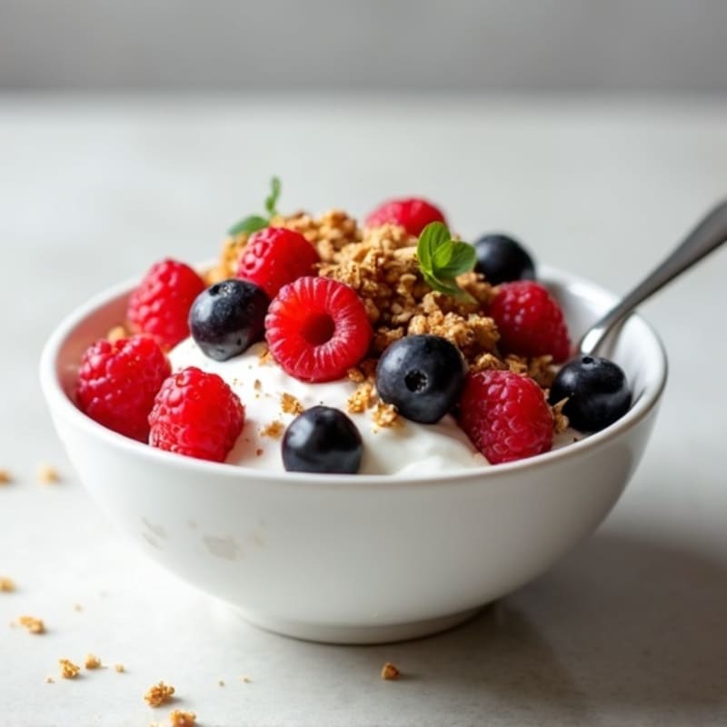 Creamy Greek Yogurt with Fresh Berries and Crunchy Granola