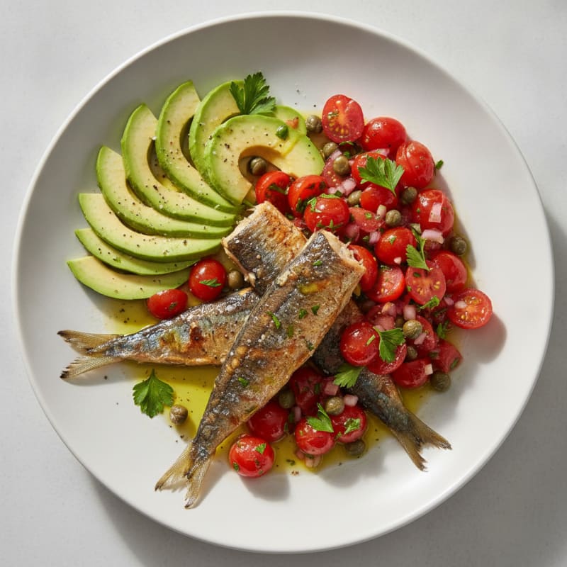 Pan-Seared Sardines with Tomato-Caper Salsa
