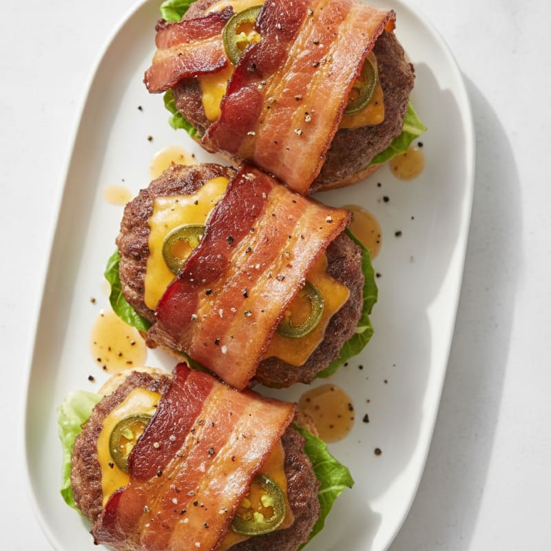 Bacon-Wrapped Jalapeño Sliders