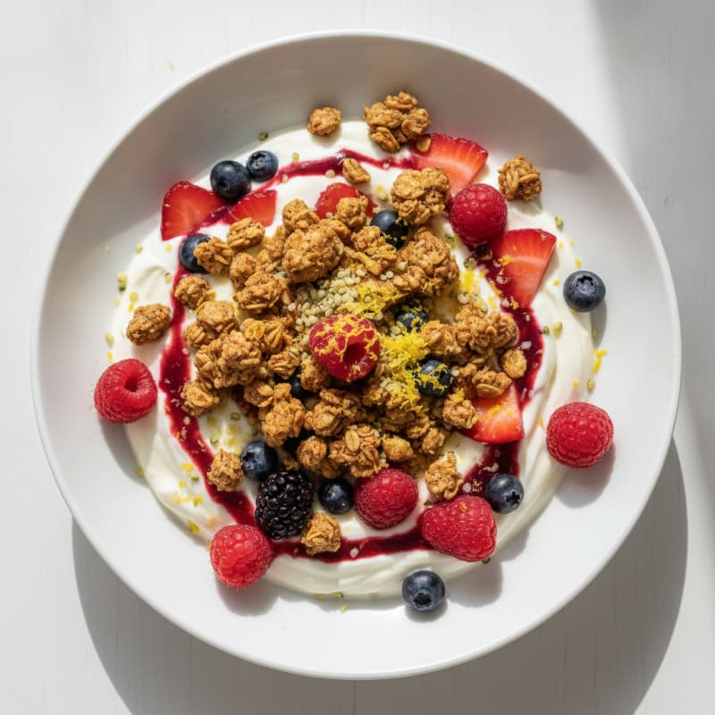 Greek Yogurt Protein Parfait with Mixed Berries