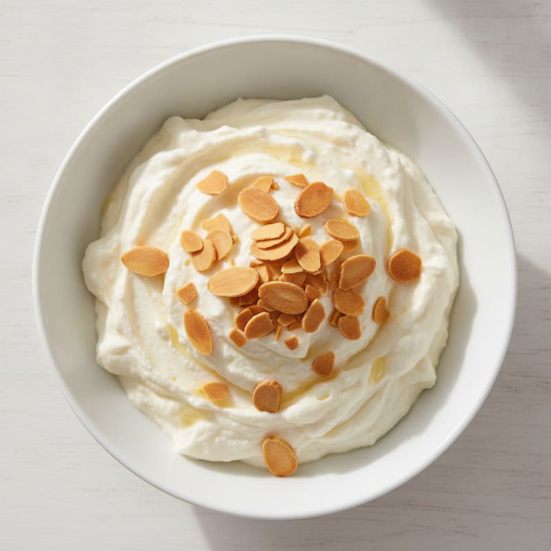Silky Vanilla Protein Yogurt with Almonds