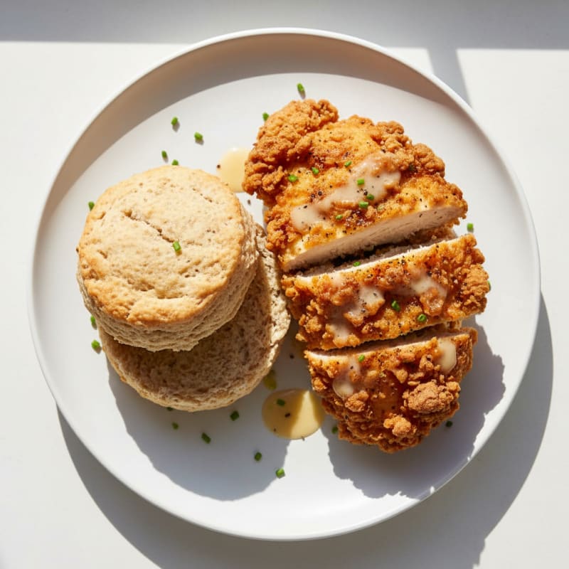 Buttermilk Fried Chicken with Fluffy Biscuits