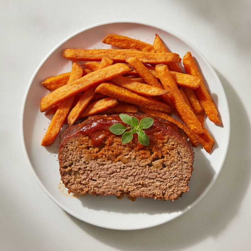 Classic Meatloaf with Sweet Potato Fries