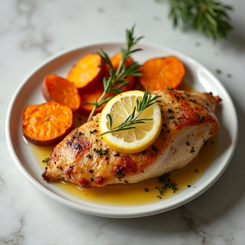Lemon-Herb Roasted Chicken with Sweet Potatoes