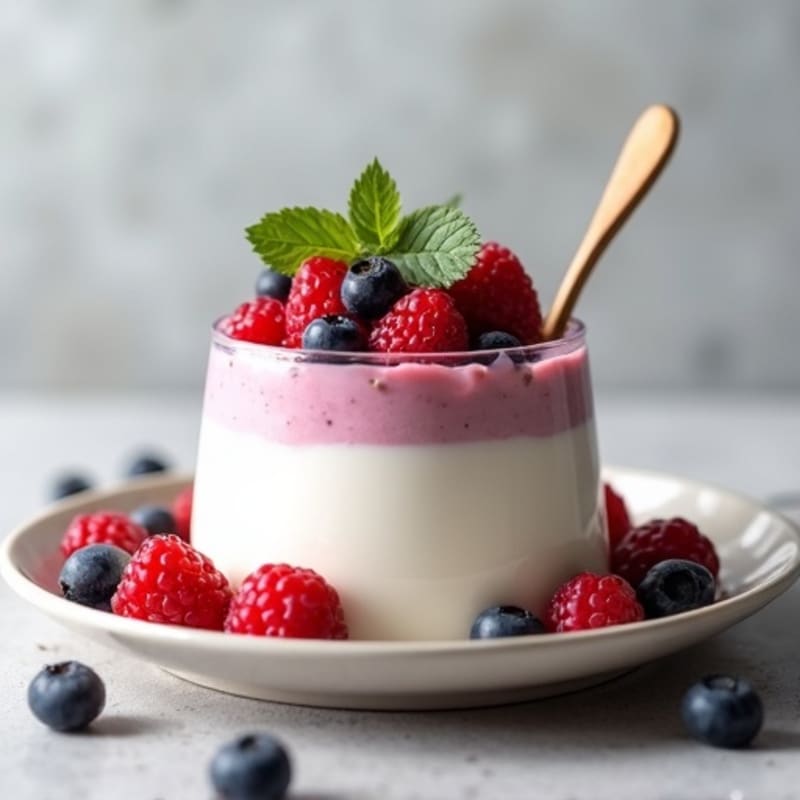Silky Greek Yogurt Protein Pudding with Berries
