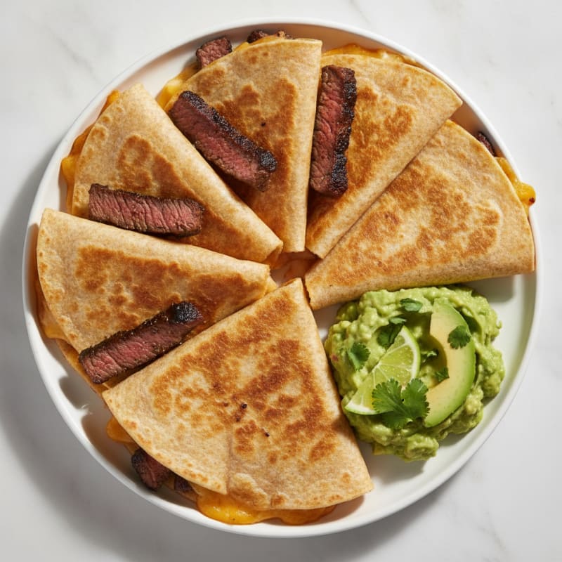 Carne Asada Quesadillas with Guacamole
