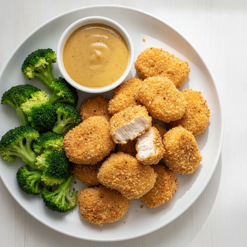 Baked Chicken Nuggets with Honey Mustard