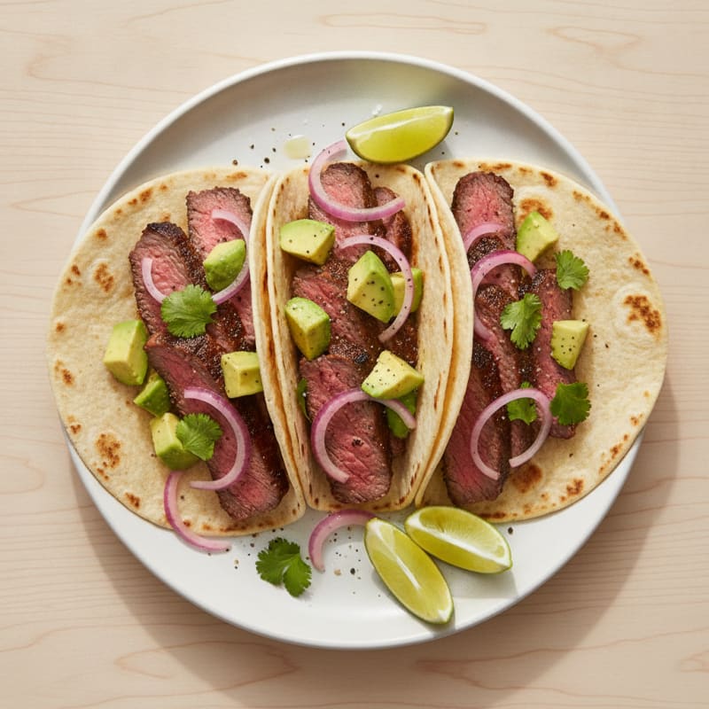 Smoky Pan-Seared Steak Flour Tacos