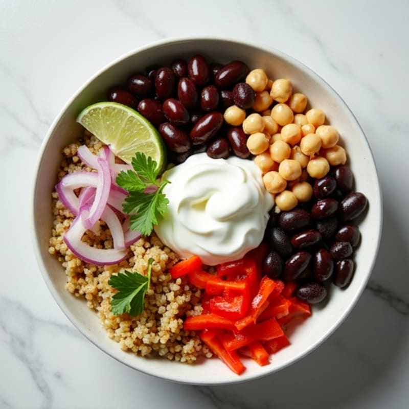Protein-Packed Three Bean Quinoa Bowl