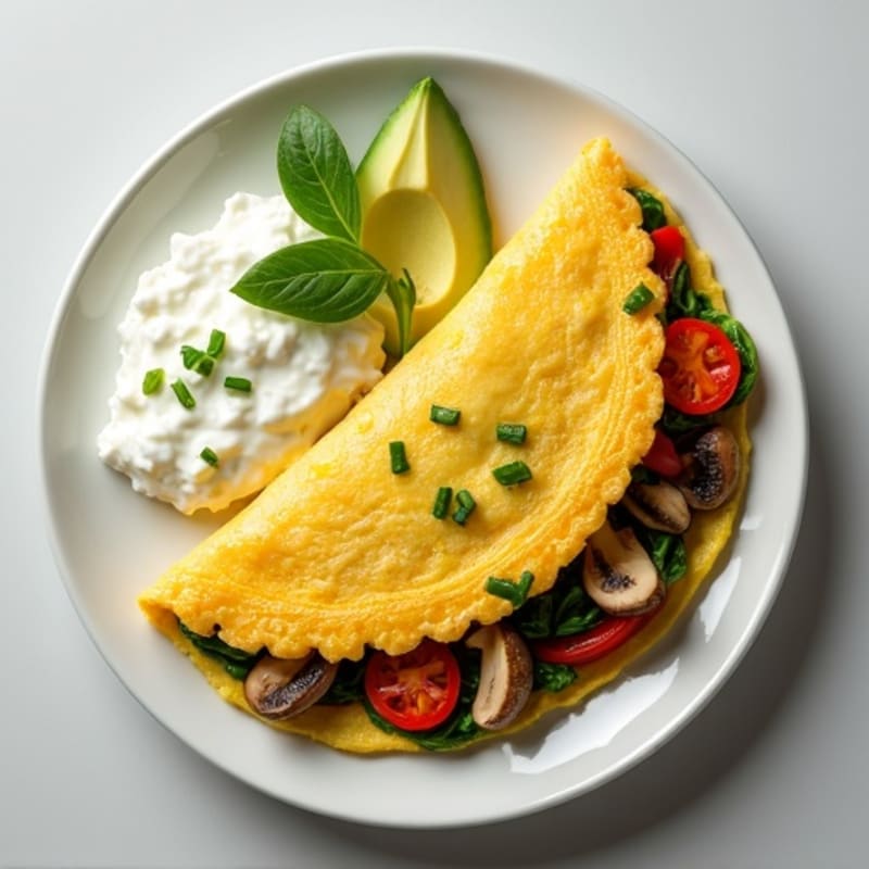 Egg White Veggie Omelette with Cottage Cheese