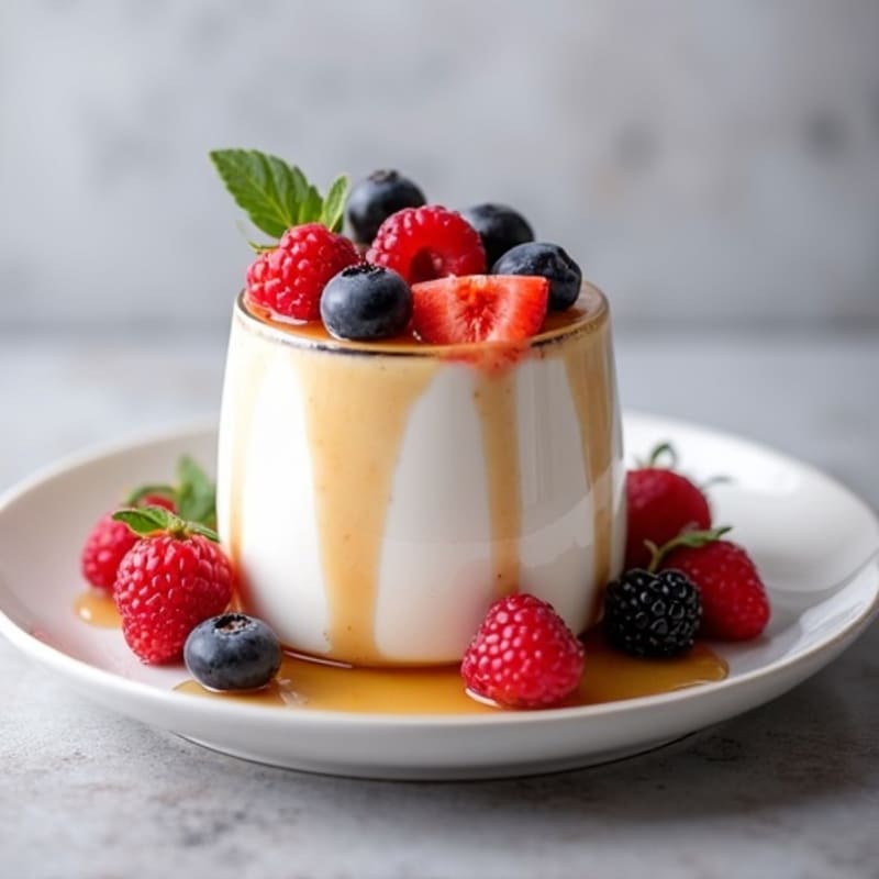 Greek Yogurt Protein Mousse with Mixed Berries