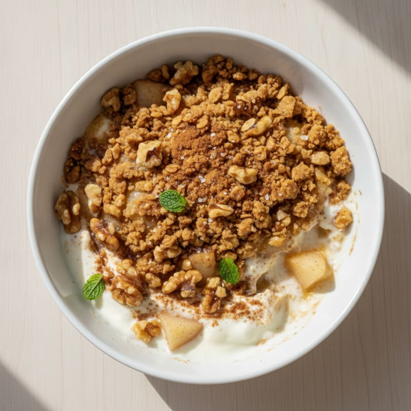 Baked Pear Crumble with Oat Topping