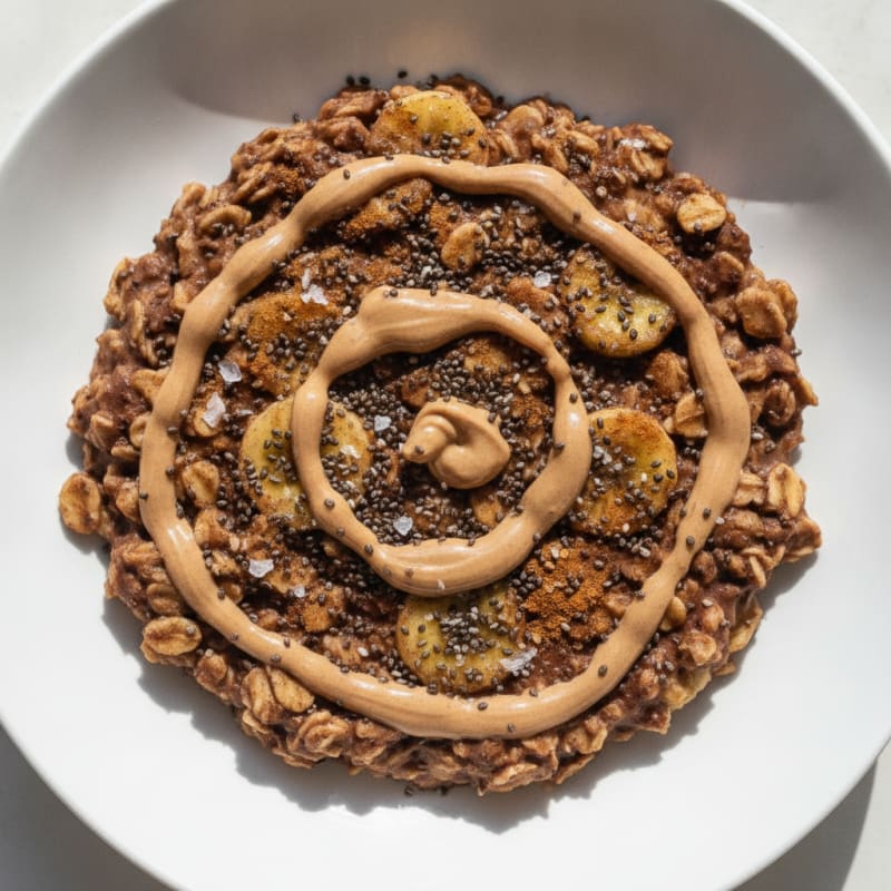 Chocolate Banana Protein Oatmeal with Chia