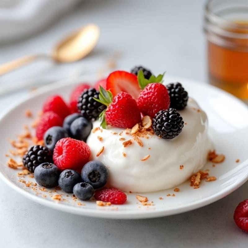 Greek Yogurt with Berries and Almond Crunch