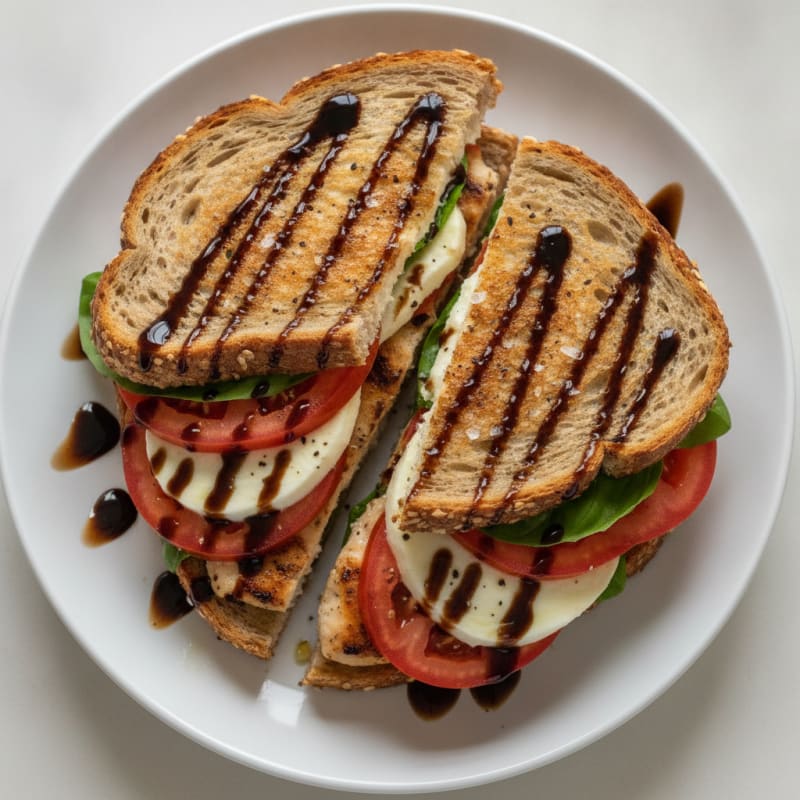 Grilled Caprese Chicken Sandwich with Balsamic Glaze