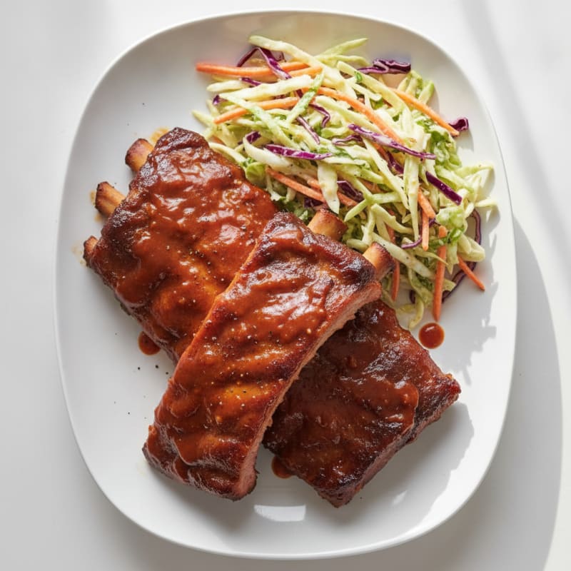 Smoked BBQ Ribs with Tangy Slaw