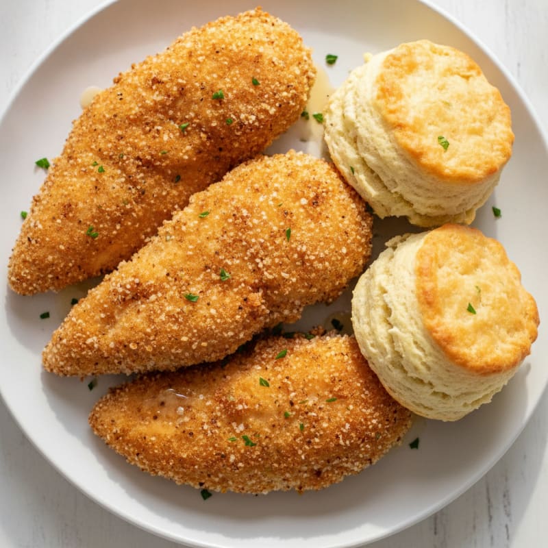 Air-Fried Buttermilk Chicken with Protein Biscuits