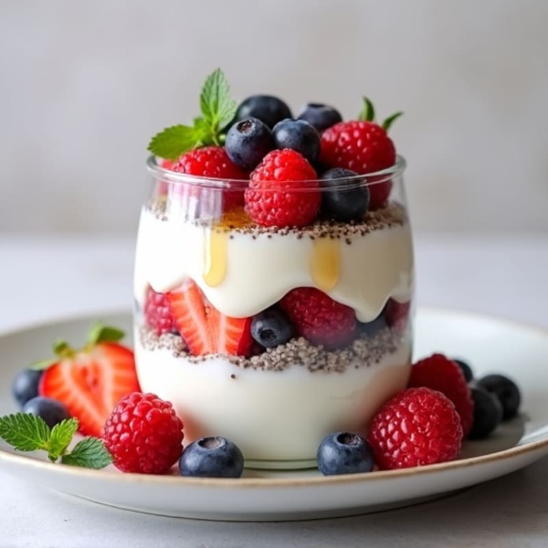 Greek Yogurt Protein Parfait with Mixed Berries