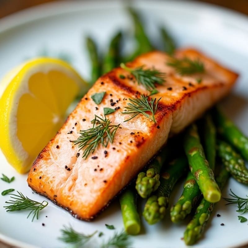 Flaky Lemon-Herb Roasted Salmon with Crispy Asparagus