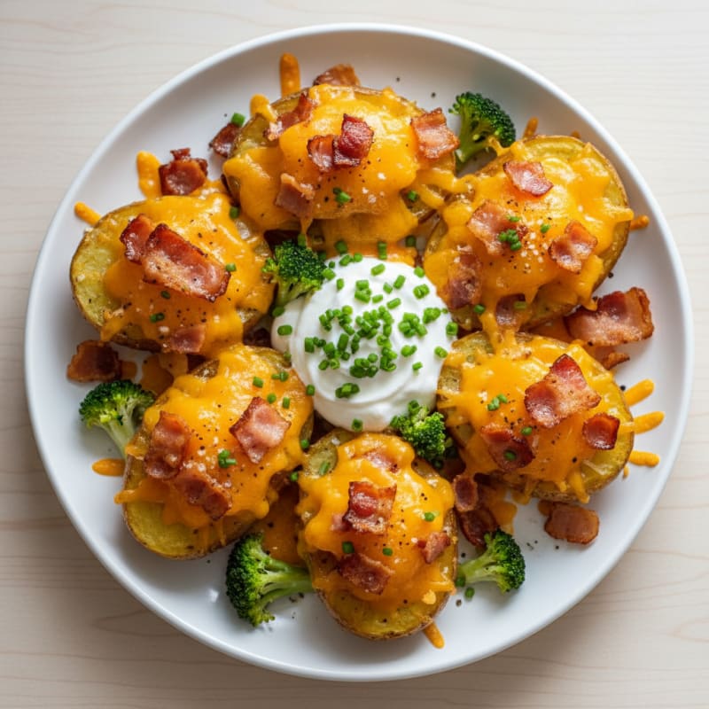 Crispy Bacon and Cheddar Loaded Potatoes