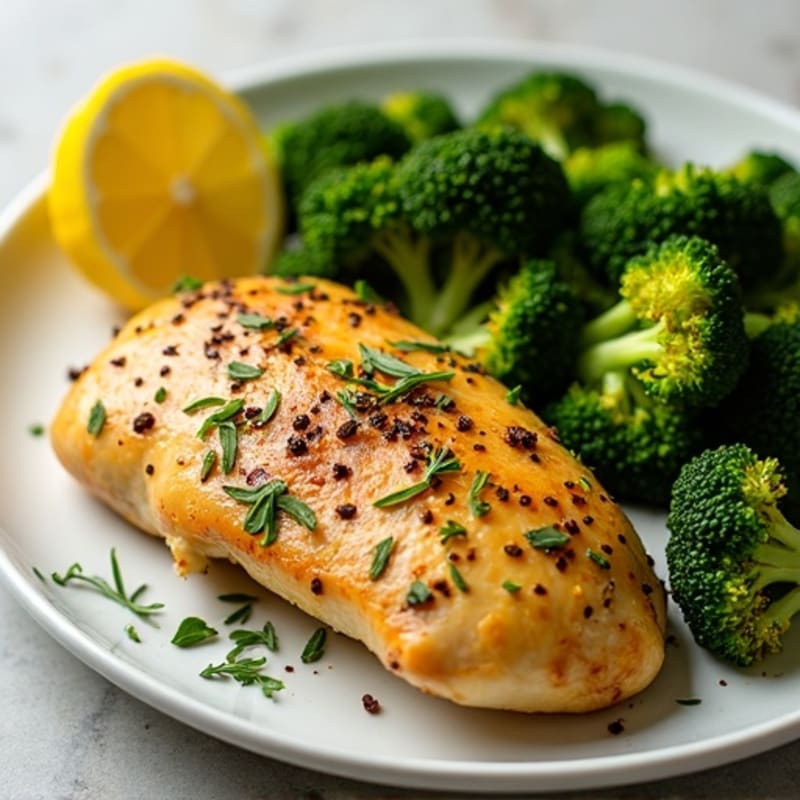 Sheet Pan Baked Lemon Herb Chicken with Crispy Broccoli