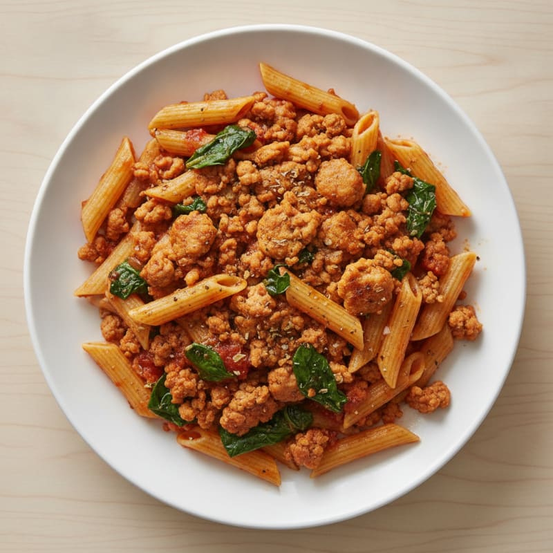 Ground Turkey Penne with Marinara