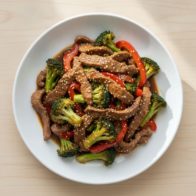 Lean Beef Stir Fry with Broccoli and Bell Peppers