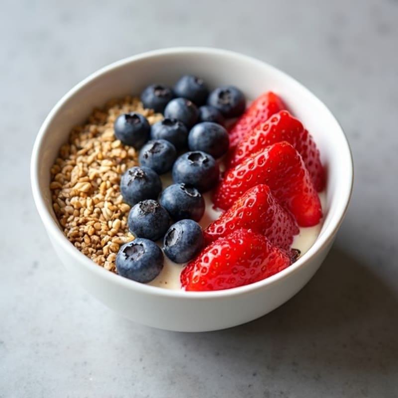 Fluffy Protein Oatmeal Bowl with Fresh Berries