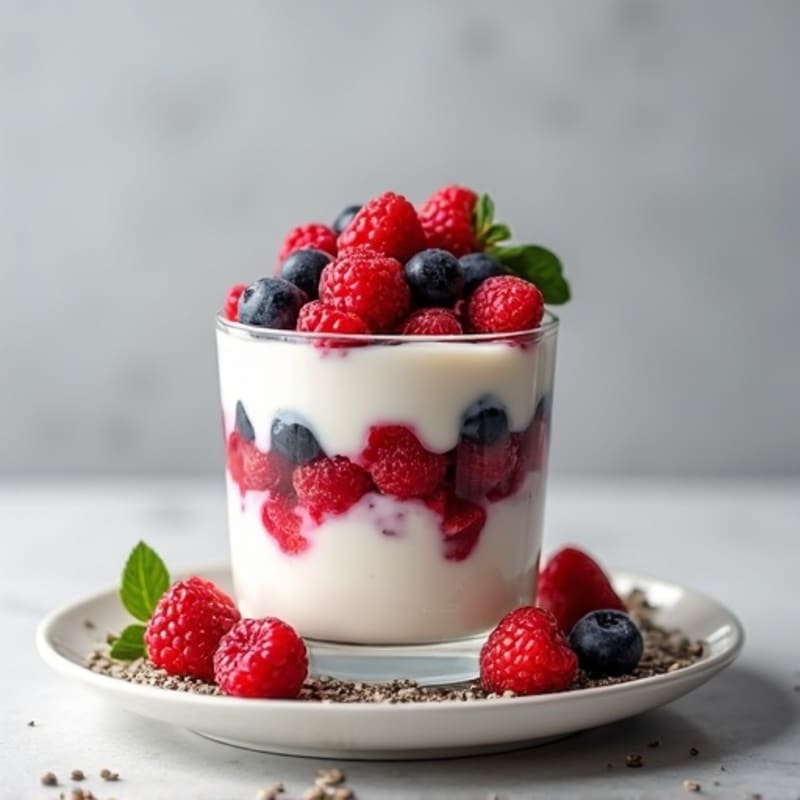 Greek Yogurt Berry Parfait with Chia Seeds