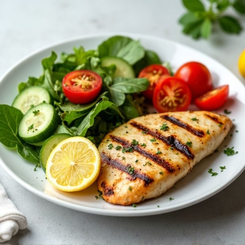 Lemon Herb Grilled Chicken and Fresh Garden Salad