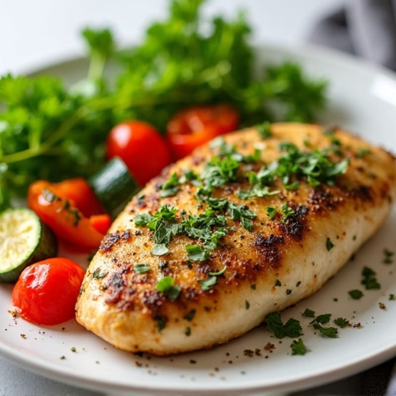 Herb-Crusted Pan Seared Chicken with Roasted Vegetables