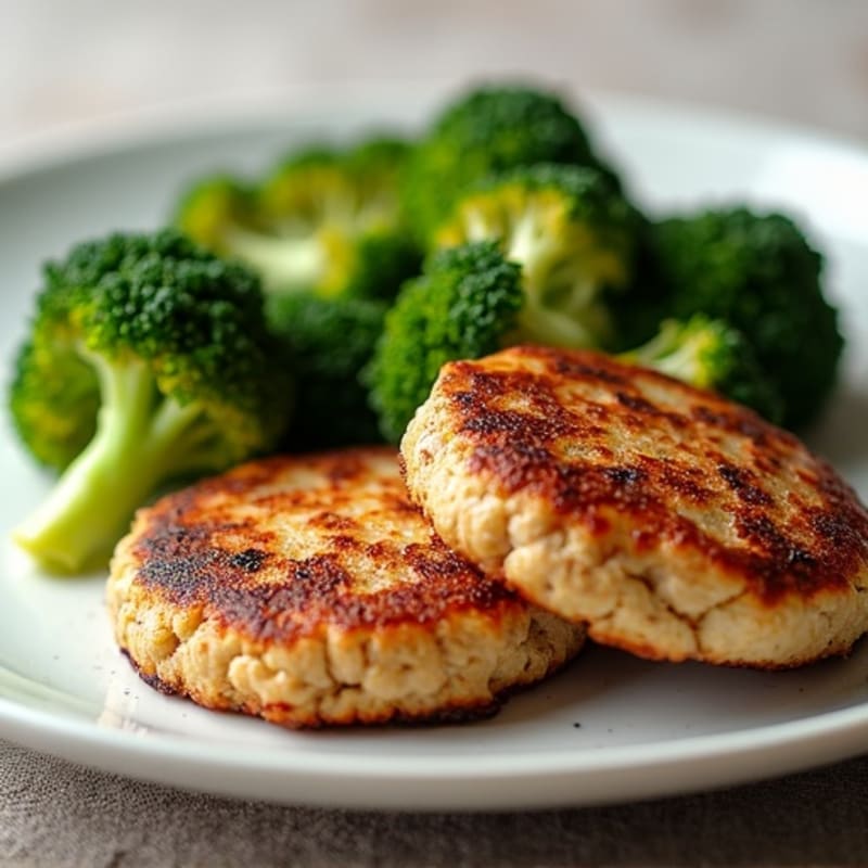 Seared Turkey Patties with Roasted Broccoli