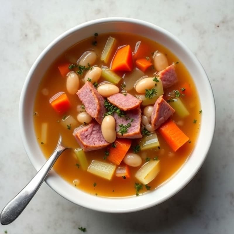 Hearty Smoked Ham and Bean Soup