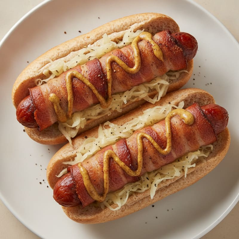 Crispy Bacon-Wrapped Grass-Fed Hot Dogs