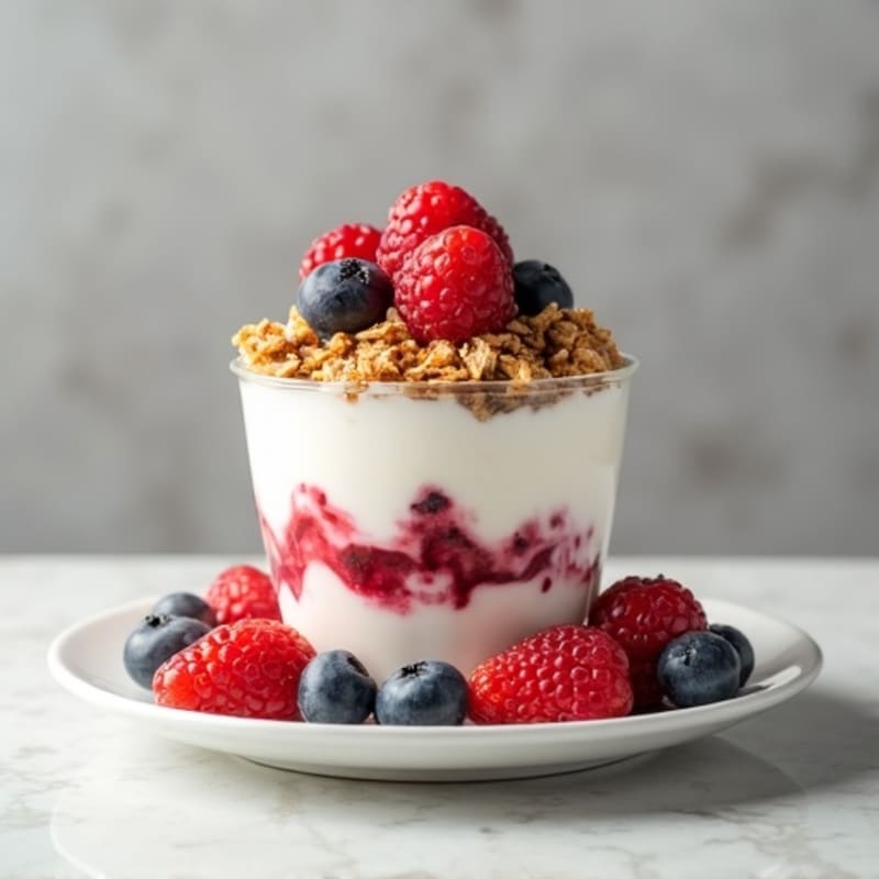 Creamy Greek Yogurt Parfait with Protein Granola and Mixed Berries