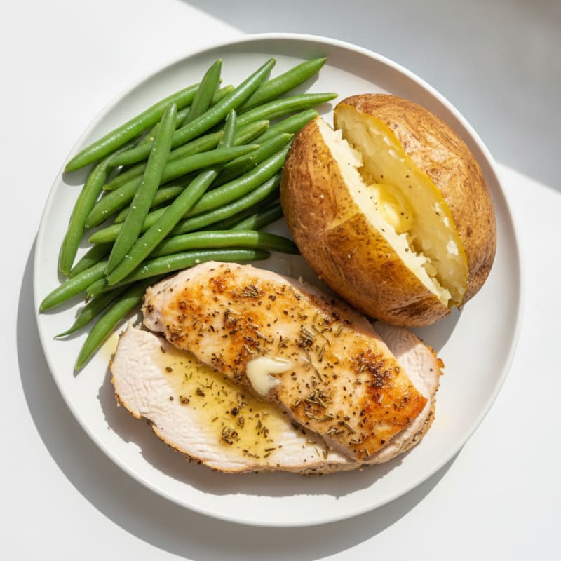 Herb-Roasted Turkey with Baked Potato