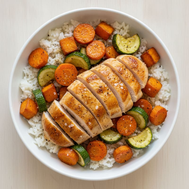 Roasted Chicken and Sweet Potato Bowl