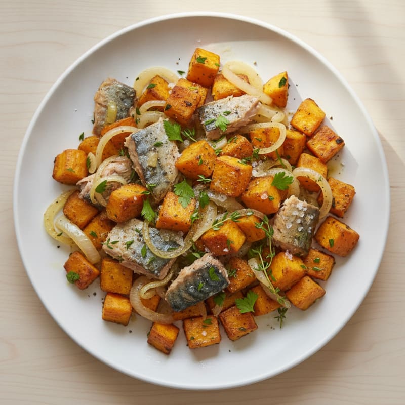 Mackerel and Sweet Potato Hash